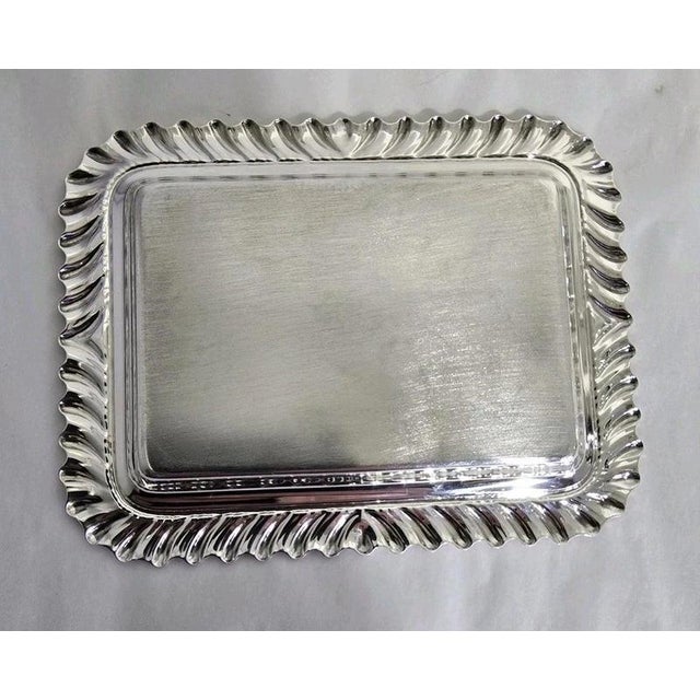 Silver Sterling Silver Rectangular Card Tray from Carrs of Sheffield, 1994 For Sale - Image 8 of 18