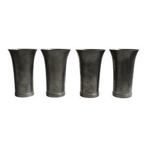 Antique English w.i. Colishaw Pewter Trumpet Beakers / Cups – Set of 4, Circa 1910–1920