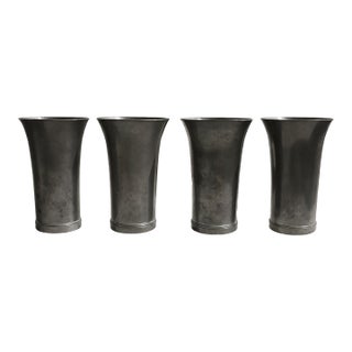 Set of 4 Early W I Colishaw Pewter Tumblers / Trumpet Beakers, Circa 1910s–1920s For Sale