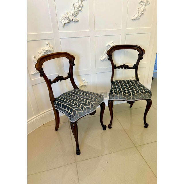 Set of Victorian Carved Rosewood Side Chairs, 1850s For Sale - Image 4 of 14