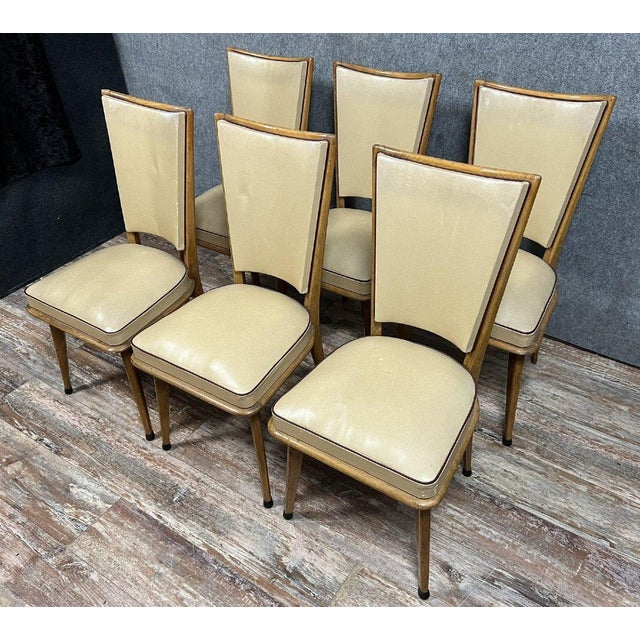 Vintage Chairs in Light Wood, 1970s, Set of 6 For Sale - Image 3 of 8