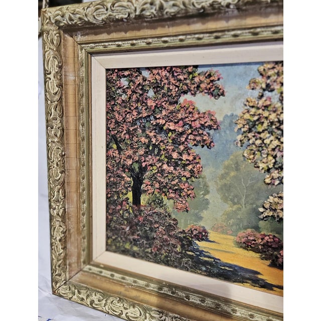 Post Impressionist 1950s Impasto Fine Art Oil Painting, 'Forest Path' by Leonard Rodowicz For Sale - Image 3 of 12