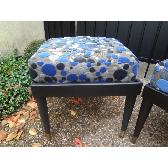 French Maison Jansen Style Ebonized Ottoman For Sale - Image 9 of 12