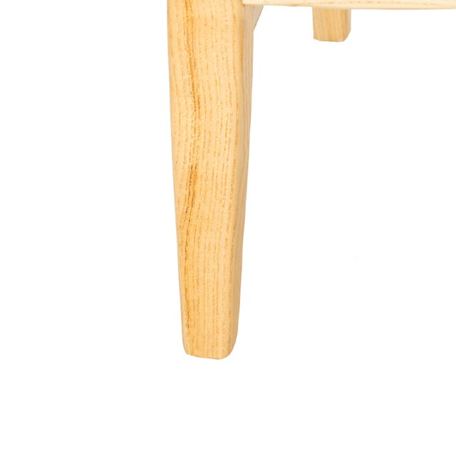 Wood Accent Chair in Beige & Natural For Sale - Image 7 of 9