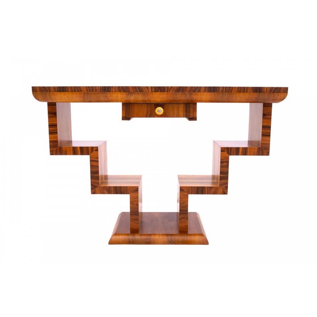 Vintage Art Deco Console Table with Geometric Design, 1950s For Sale - Image 3 of 13