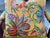 Quadrille "Jacaranda" on Mango ground sofa pillow - Gorgeous color! Down-filled pillow insert and copper-colored chenille...