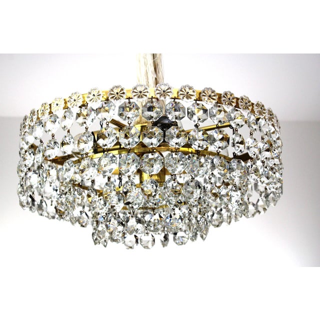 Gold Swarovski Crystal Chandelier, 1960s For Sale - Image 8 of 8