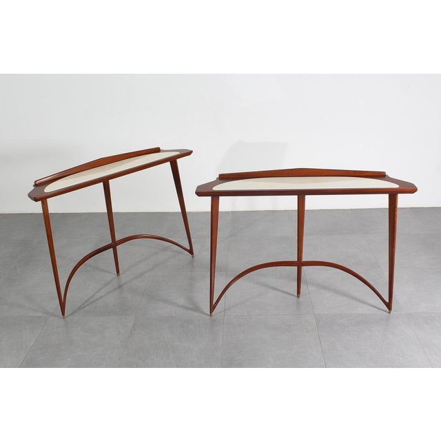 Mid-Century Modern Marble Console Table by E. Rava, 1950s, Set of 2 For Sale - Image 3 of 15