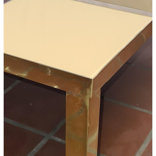 Blue Murano Glass Coffee Table with Brass Frame from Justfurnituress SRL For Sale - Image 8 of 9