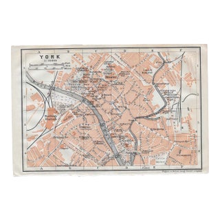 1910 City Map of York England For Sale