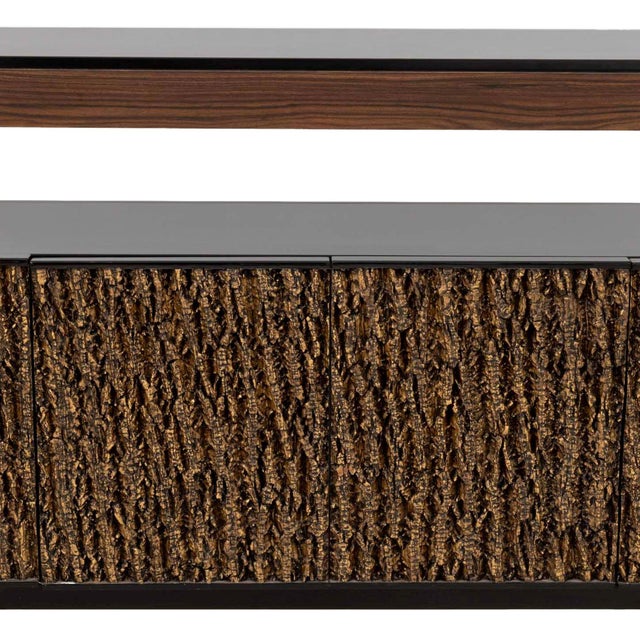 Contemporary Mahogany Waterfall Credenza For Sale - Image 4 of 8