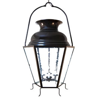 Contemporary Faceted French Farmhouse Lantern With Double-Dome Top For Sale