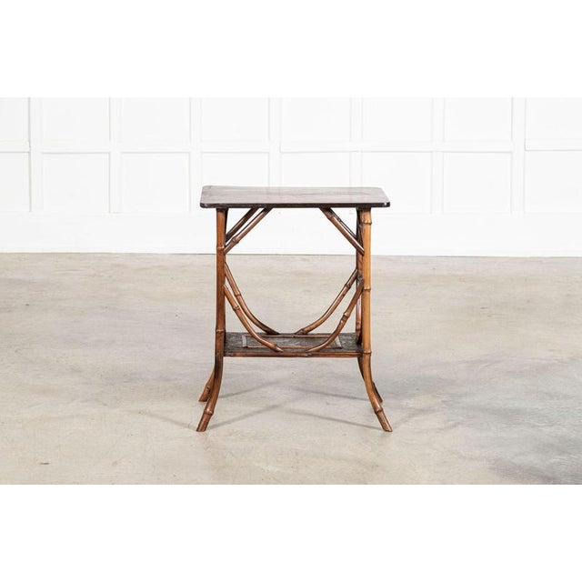 19th Century English Bamboo Two Tier Side Table, 1870s For Sale - Image 11 of 15
