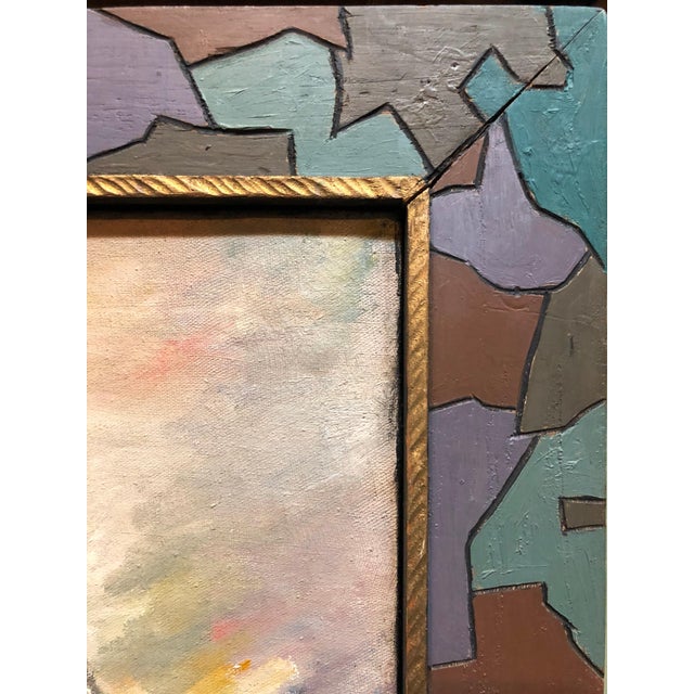 Paint Maurice Newman, Holocaust Memorial Oil Painting Judaica Rabbi Composed of Figures Artists Frame, 1964 For Sale - Image 7 of 7