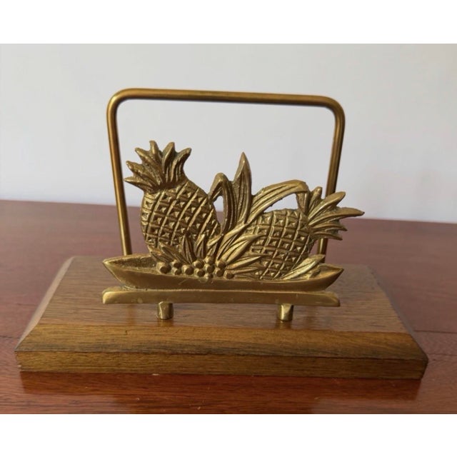 Late 20th Century Vintage Brass Pineapple Napkin Holder For Sale - Image 5 of 8