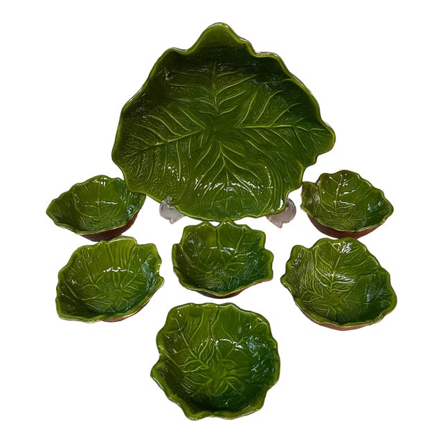 Vintage California Pottery Sequoia Ware Salad Service Set, 7pcs, Very Rare For Sale