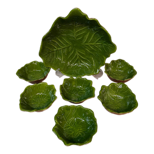 Vintage California Pottery Sequoia Ware Salad Service Set, 7pcs, Very Rare
