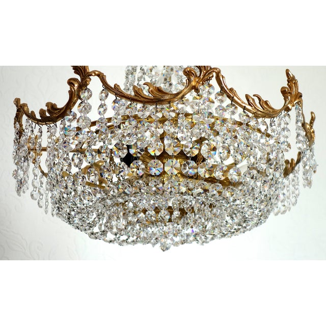 Brass Lead and Crystal Chandelier from Palwa, 1970s, in Very Good conditions. Designed 1970 to 1979 European Plug (up to...