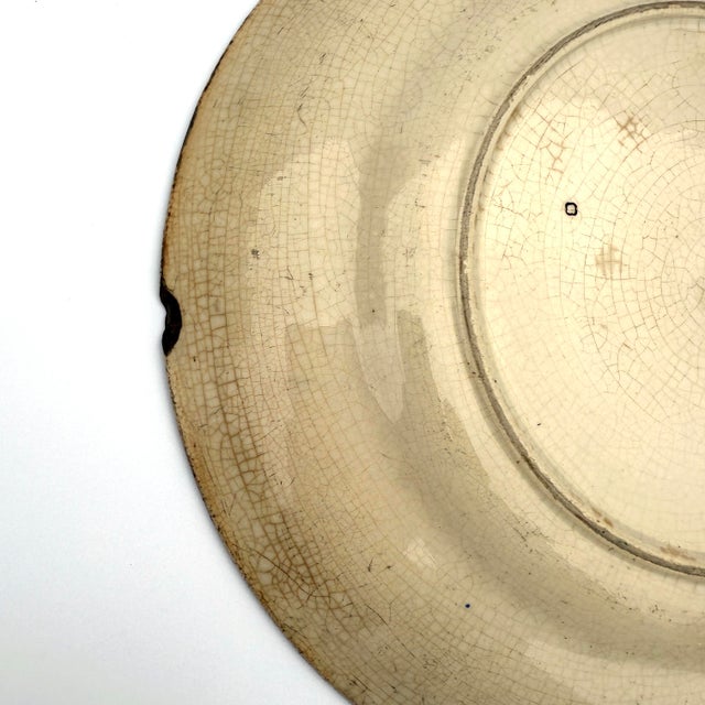 Late 19th Century Antique English Brown Transferware Plate – Asian-Inspired Floral For Sale - Image 5 of 5