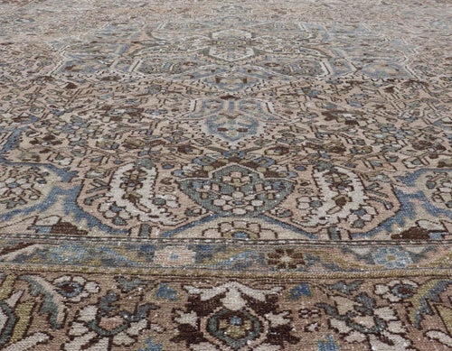 Square Antique Persian Bakhtiari Rug With Central Medallion Design Rugs