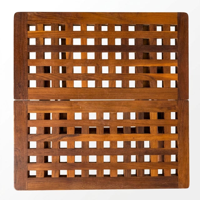 Mid-Century Modern French Teak Folding Side Table For Sale - Image 3 of 5