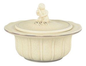 Art Deco Faience Jar with Lid and Figural Knob by Jens Jacob Bregnø for Royal Copenhagen, 1930s