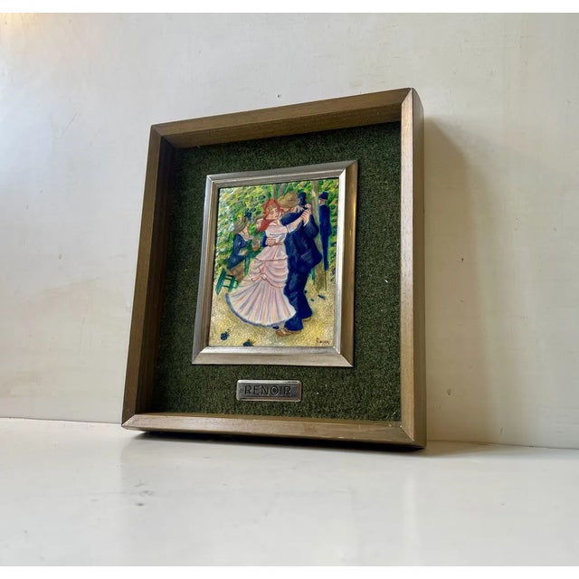 Vintage Enamel Dance at Bougival Plaque after Pierre-Auguste Renoir from Barba Spain, 1960s For Sale - Image 8 of 8