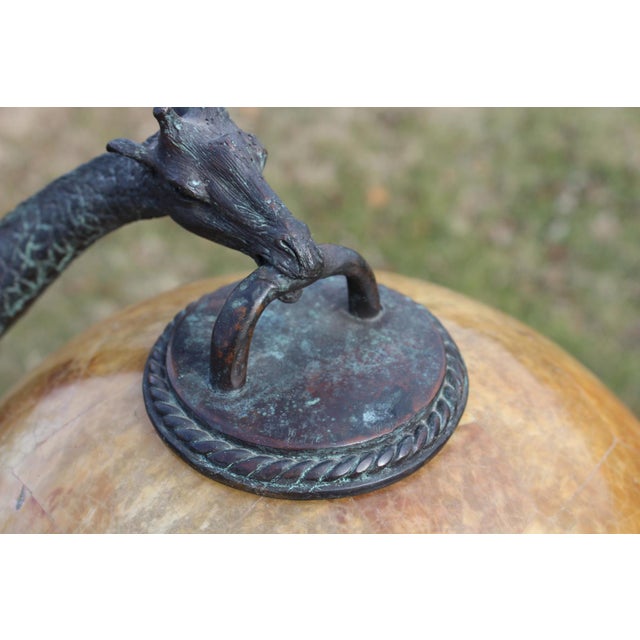 Maitland-Smith Bronze Giraffe Lamp With a Penshell Shade For Sale - Image 14 of 18