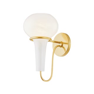 Hudson Valley Lighting Adams Corner 6.75 in. 1 Light Wall Sconce in Aged Brass Finish For Sale