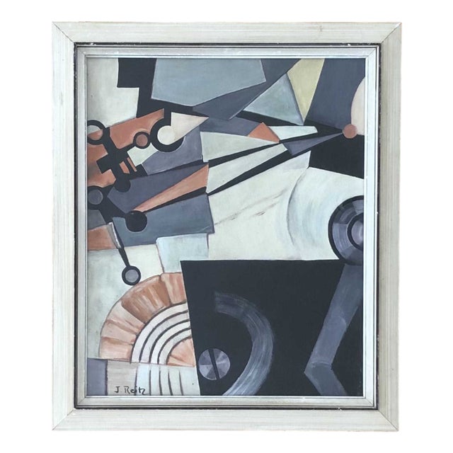 John Reitz, Composition, Oil on Cardboard, Framed For Sale