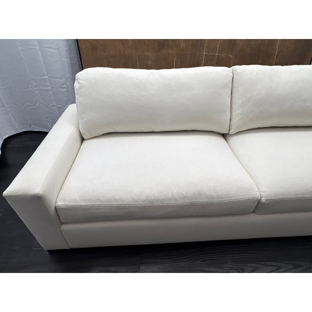Wood Rh Restoration Hardware Maxwell 2-Cushion Sofa 8' | Classic 40" Depth | Down-Feather Fill | Performance Linen Weave | Natural For Sale - Image 7 of 18