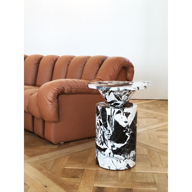Modern Coffee Table in Natural Italian Marble by Karen Chekerdjian For Sale - Image 6 of 8