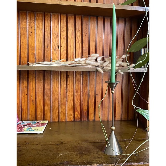 Metal Postmodern Memphis Milano-Style Sculptural Candle Holder For Sale - Image 7 of 8