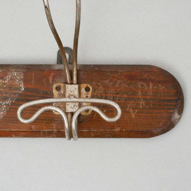1940s Wood and Metal Coat Rack, 1940s For Sale - Image 5 of 11