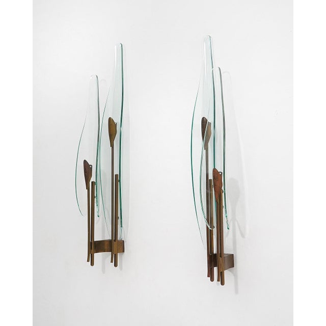Fontana Arte Model 1461 Wall Lamps by Max Ingrand for Fontana Arte, 1960s, Set of 2 For Sale - Image 4 of 16