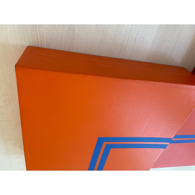 Exhibited Vintage Monumental Hard Edge Abstract Op Art Geometric Shaped Canvas Painting, Signed Jerry L. Walker, 1972 For Sale In New York - Image 6 of 16