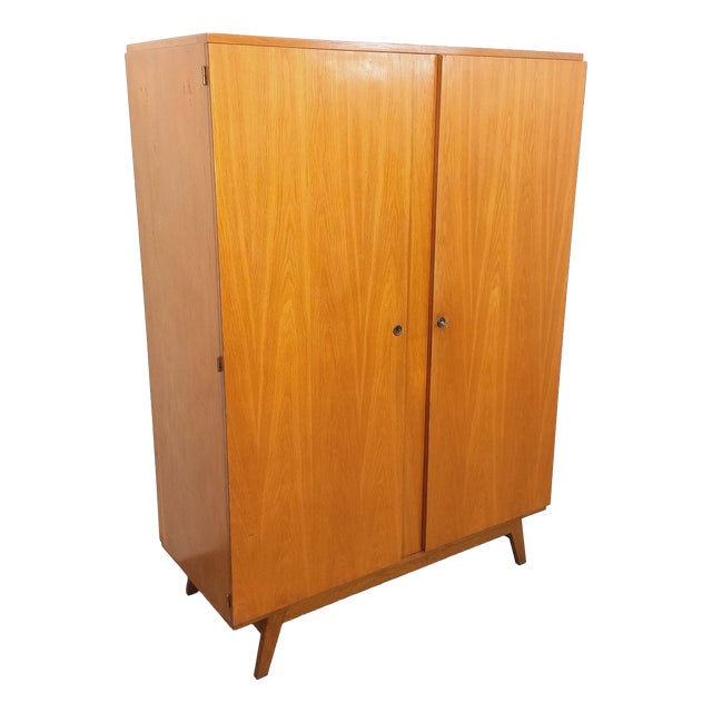 Vintage Oak Wardrobe, 1960s For Sale