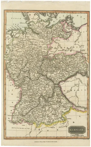 Antique Map of Germany by Thomas Kelly, 1830