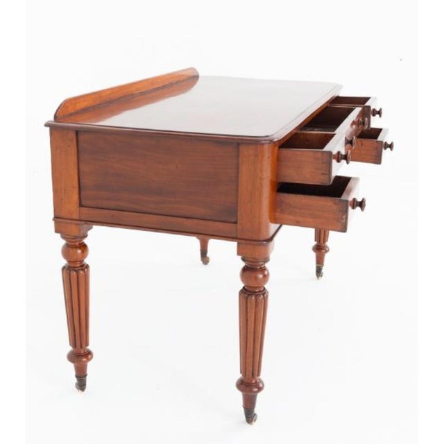 Brown Victorian Desk Mahogany Writing Table, 1860s For Sale - Image 8 of 9