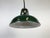 Vintage Industrial Green Painted Ceiling Lamp For Sale - Image 6 of 17