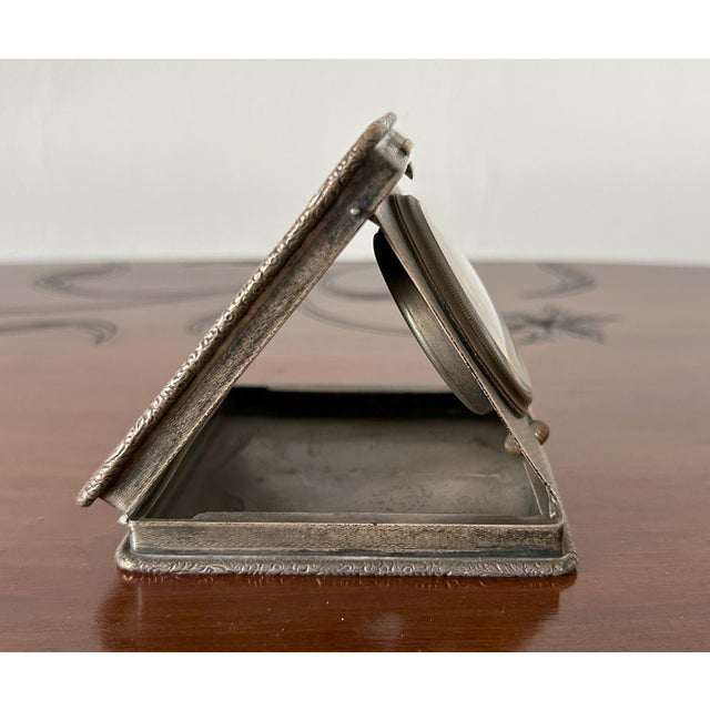 Silver Art Deco Silver Table Clock from William Base & Sons, Birmingham, 1927 For Sale - Image 8 of 18