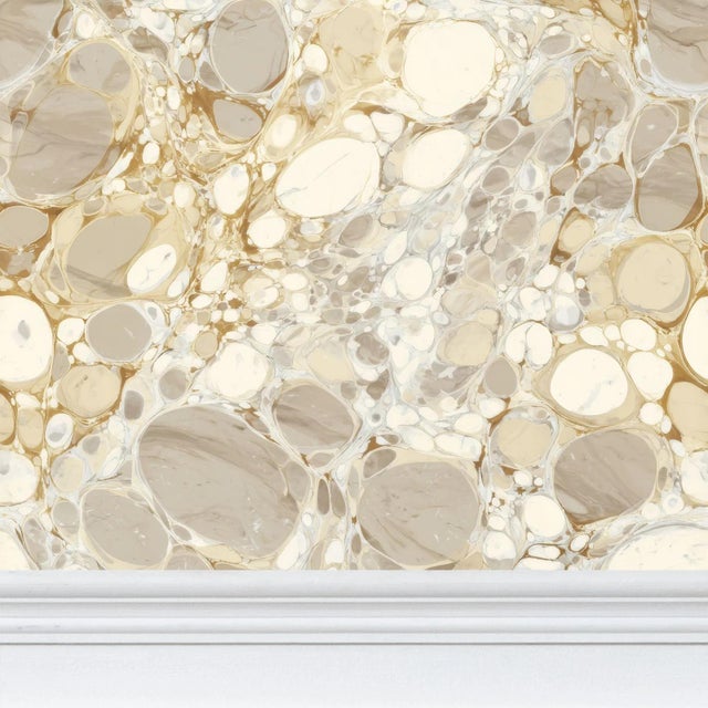 Keats Pebble Marbled Removable Wallpaper – Beige/Cream 3 Yard Roll For Sale