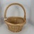Wood Vintage Unused Natural Color Willow Basket With Twisted Handle For Sale - Image 7 of 8