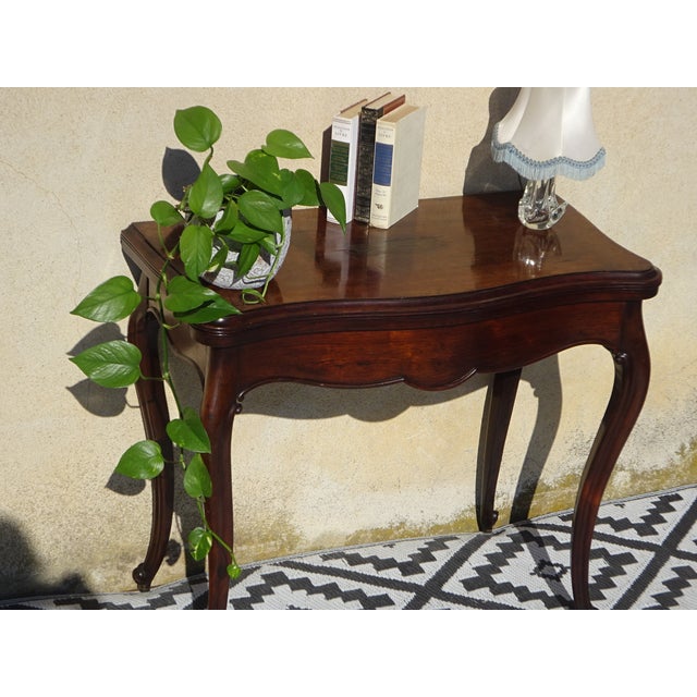Forest Green Antique Louis XV Games Table For Sale - Image 8 of 18