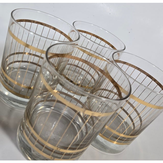 Hollywood Regency Double Old Fashioned Glasses- Set of Four For Sale - Image 12 of 12