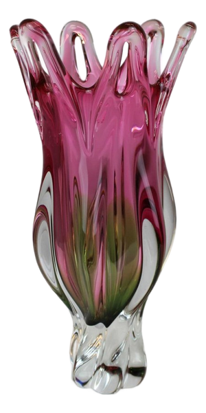 Pink Ruby Glass Vase, 1960s