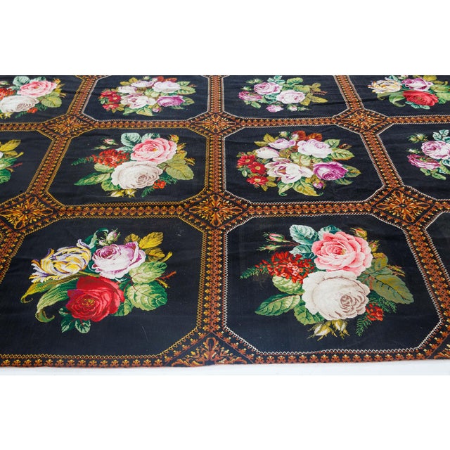 Mid-Century Modern 1950s European Needlework Rug For Sale - Image 3 of 4
