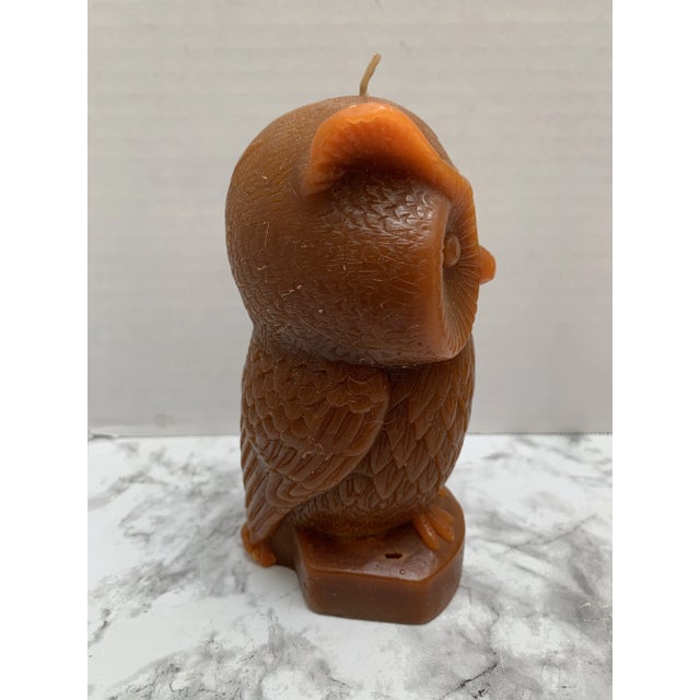 Vintage Unused Owl Tall Candle For Sale - Image 4 of 7