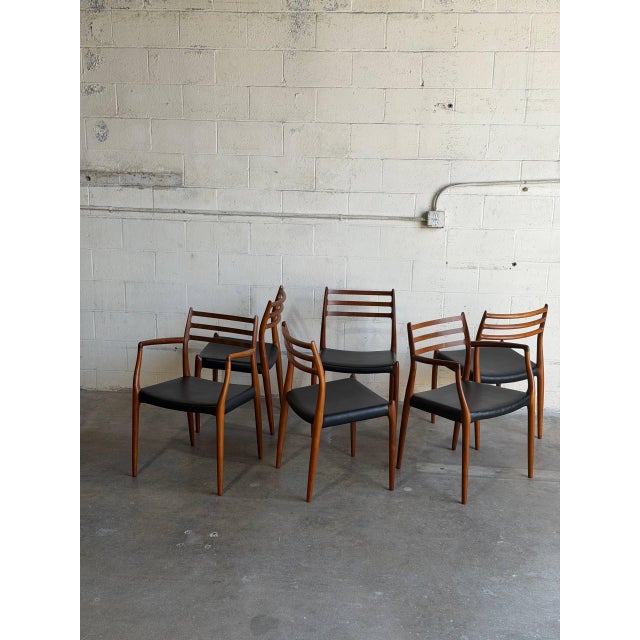 Jl Moller Model 78 and 62 Walnut Dining Chairs Set of 6 Denmark Mid-Century Modern 1960s For Sale - Image 11 of 14