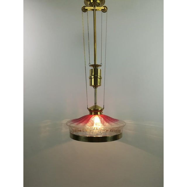 Art Deco French Hanging Light with Original Shade, 1920s For Sale - Image 4 of 12